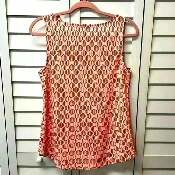 Ann Taylor Tank Top Size Medium Orange & White - Picture 4 of 6